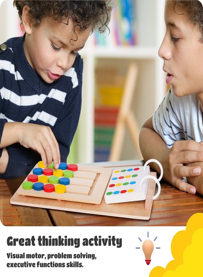 LiKee Slide Puzzle Color Sorting Matching Toys, Airplane Car Travel Busy Board for Toddler No-Lose-Parts and Portable, Montessori Wooden Educational Toys Board Games for Kids Boys Girls 3+ Years Old - Image 3